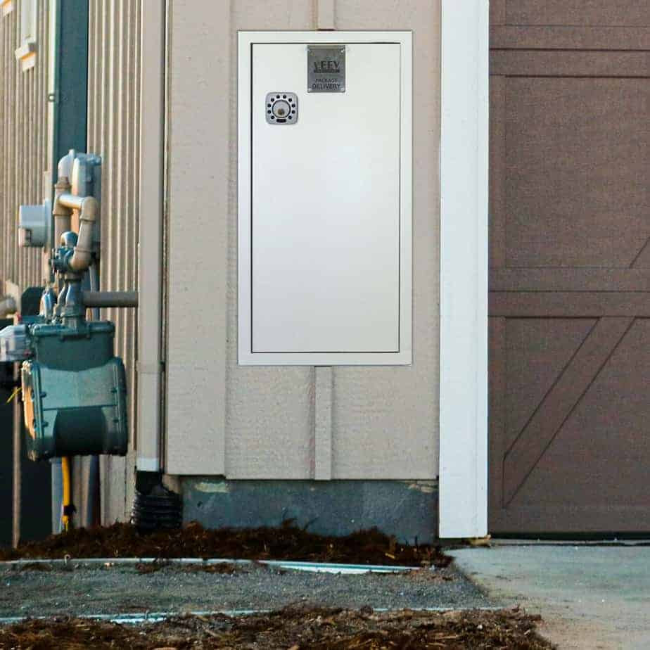 leev secure door on exterior garage wall